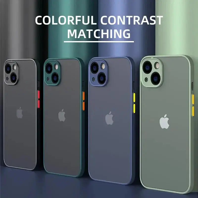 LuxGuard Matte Silicone Phone Case For iPhone 7 To 15 Pro Max Shockproof Anti Fingerprint