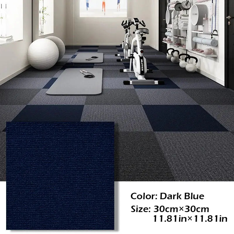 Self-adhesive anti-slip floor rug tile 30cm x 30cm dark blue by Simples Market for living room, kitchen and bedroom