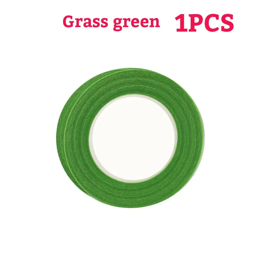 Green Flower Stem Sticks DIY Floral Material Handmade Wire Stem Self Adhesive Floriculture Tape Paper Tape For Bouquets