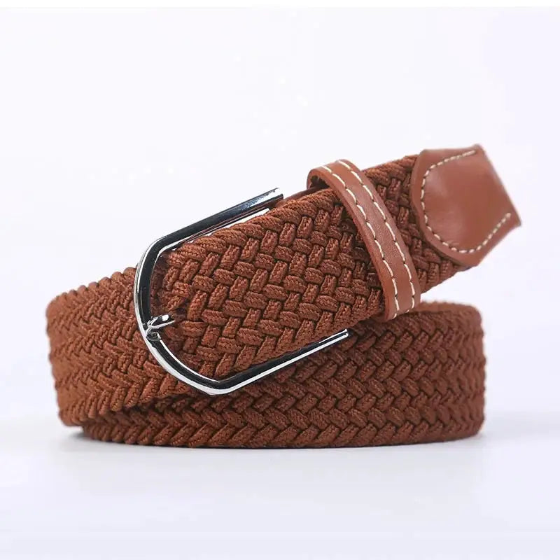 UrbanFlex Unisex Knitted Pin Buckle Belt Elastic Braided Canvas Stretch For Comfortable Jeans Wear