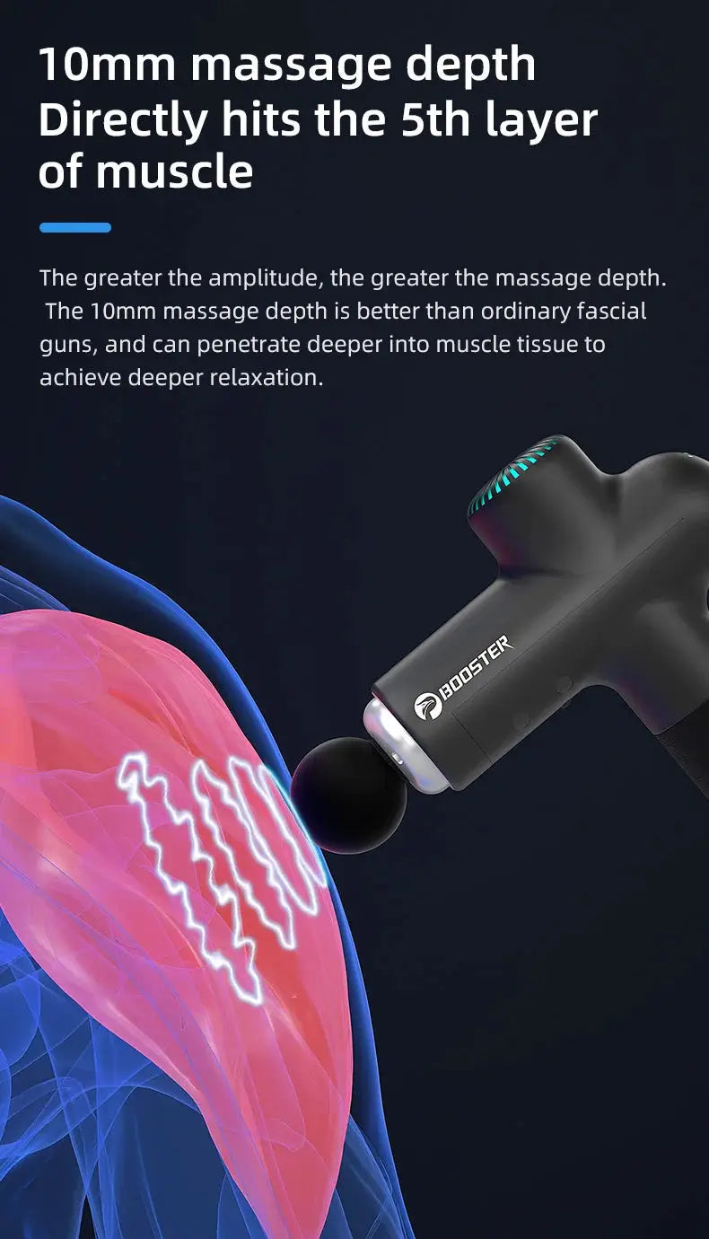 Booster massage gun electric neck massager by Simples Market, black fascia gun for body relaxation
