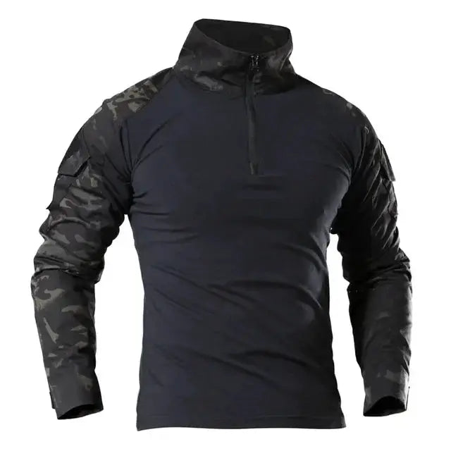 Mens Camouflage Long Sleeve Tactical Shirt For Outdoor Hiking Hunting And Climbing Army Military Style