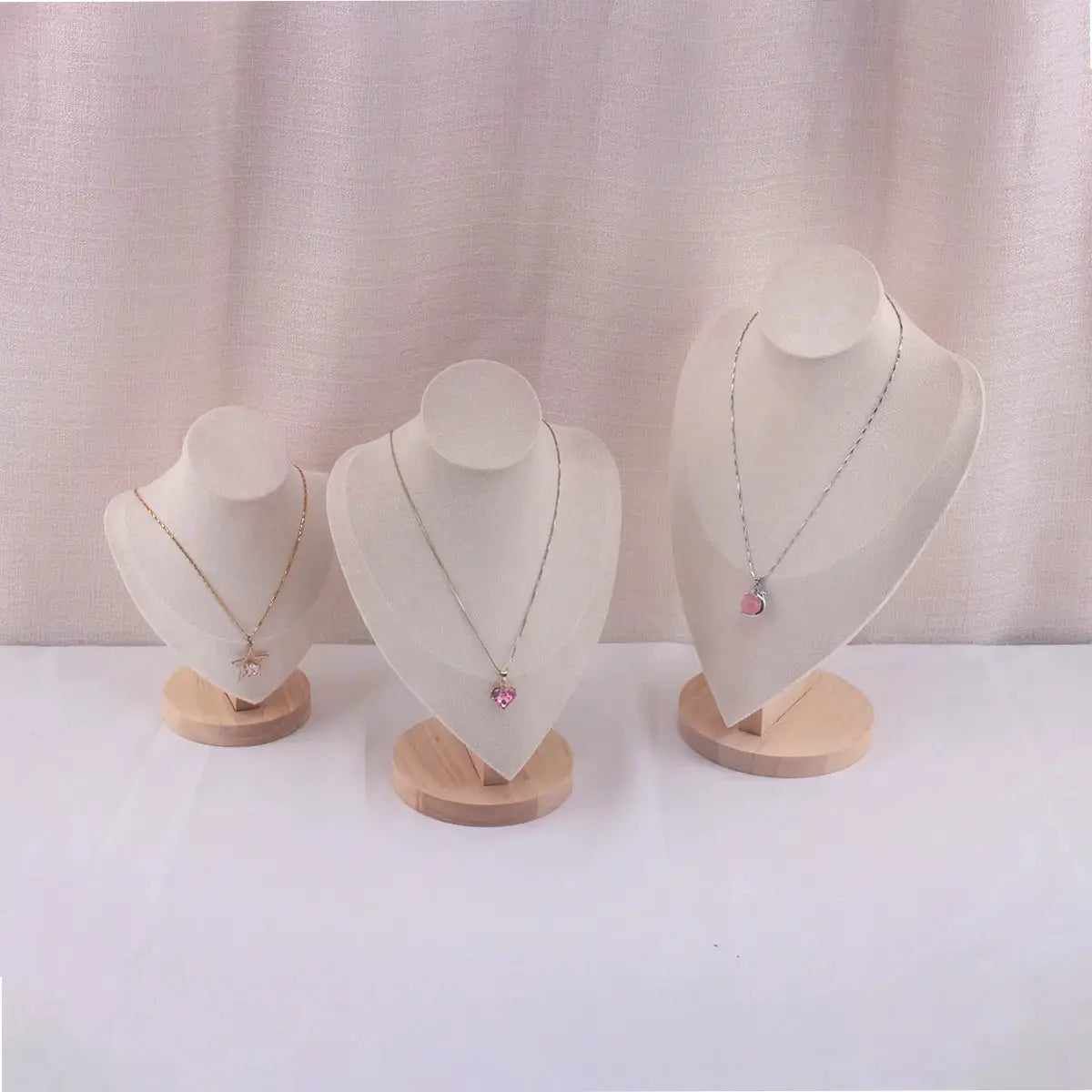 Velvet Necklace Display Stand Portrait Mannequin Bust Pendant Organizer Jewelry Window Display
