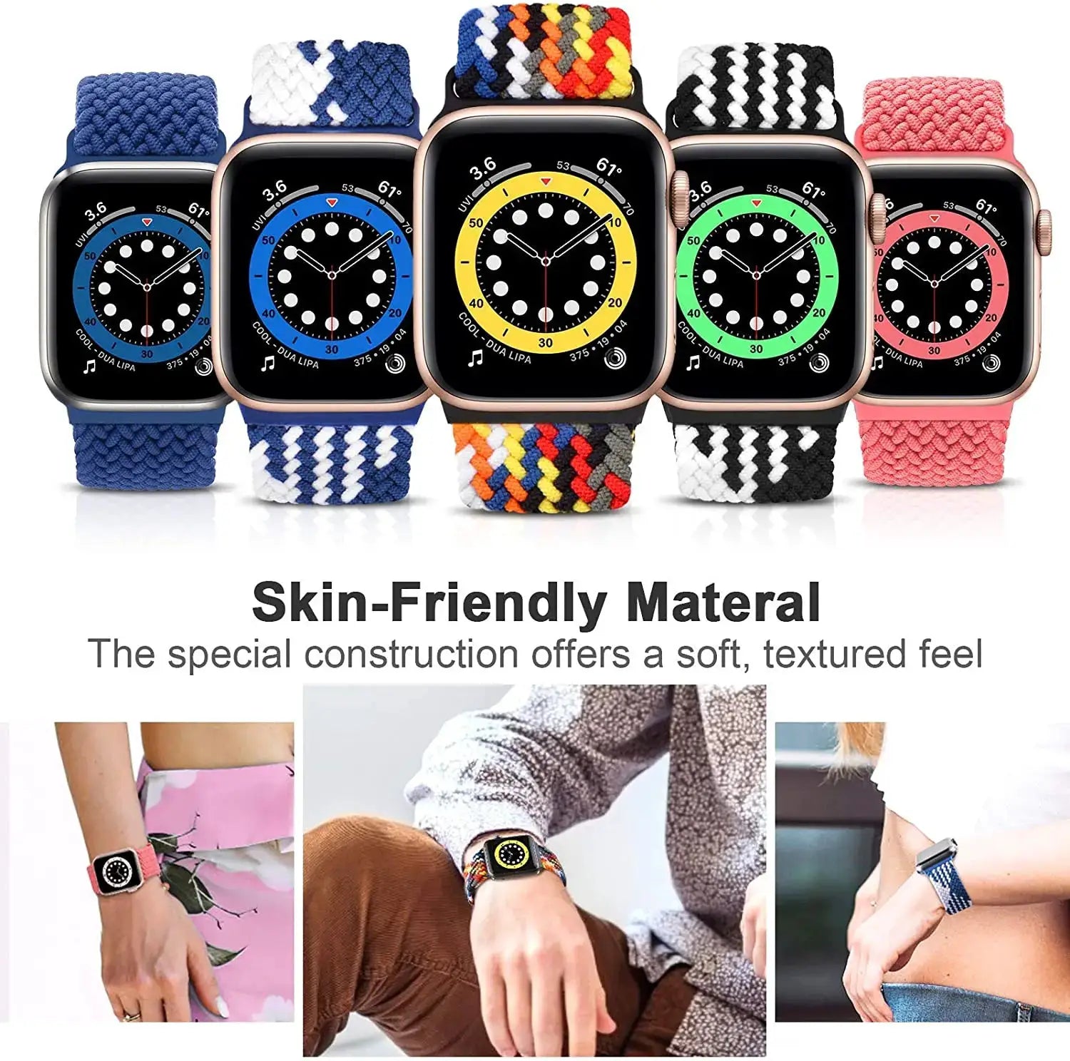 Strap For Apple watch band 46mm 45mm 44mm 49mm 40mm 41mm 42mm Braided loop correa bracelet iWatch series 10 8 9 7 5 2030