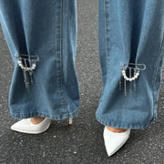 Retro Sweet Imitation Pearl Metal Chain Anklet With Tassel Pendant 2025 Creative Girl Fashion Jewelry