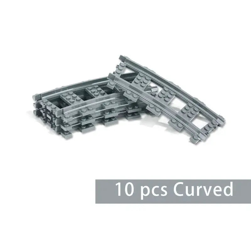 MOC Compatible Train Track Set With Straight And Curved Rails Switches And Crossings For Kids 6 Plus 10 To 100 Pieces