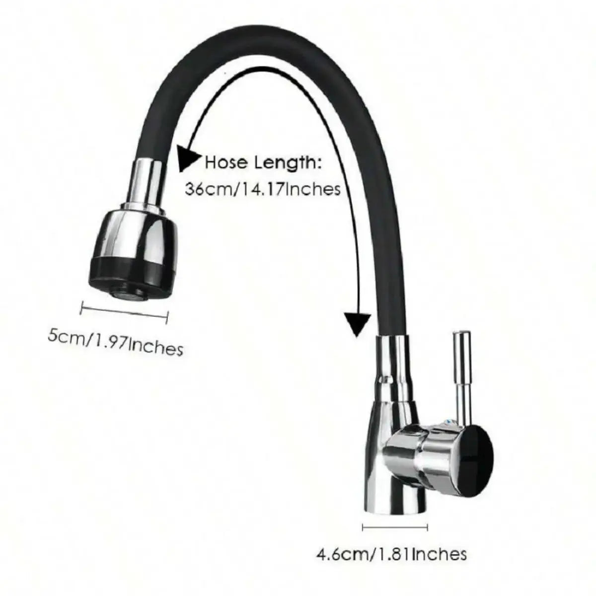 Modern 304 stainless steel kitchen faucet with silicone hose, adjustable spray head, ceramic valve core