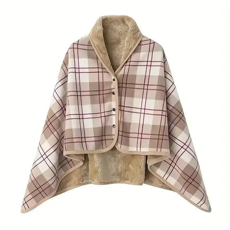 CozyNest Flannel Shawl Blanket Wearable Soft Cotton Polyester Blend For Office Warmth Travel And Home Use Casual Style
