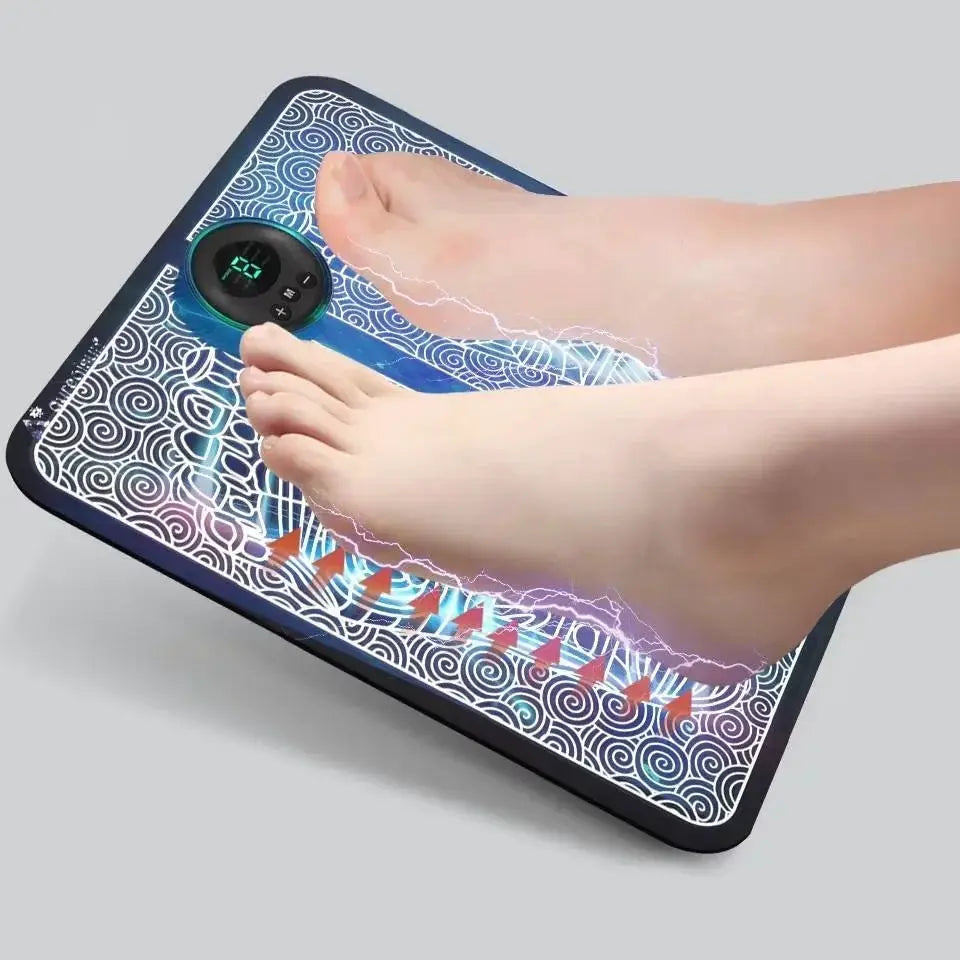 Electric Foot Massager Pad With EMS Therapy Portable Foldable Design For Feet Ankles Calves And Relaxation
