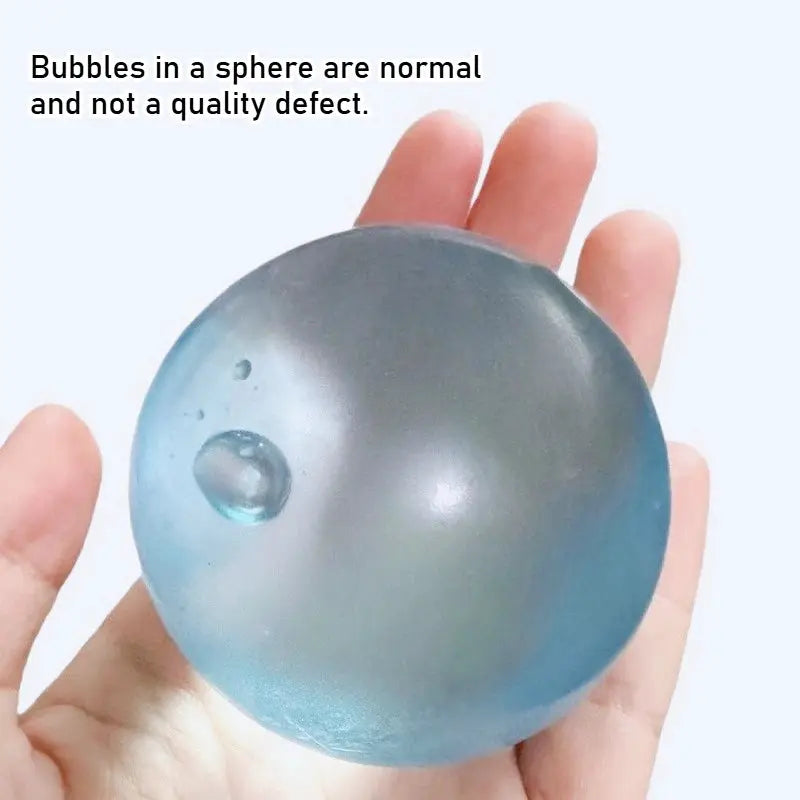Blue Maltose Squishy Toy Mochi Ball Anti Stress Fidget Toy Soft Transparent Quick Rebound Decompression Ball
