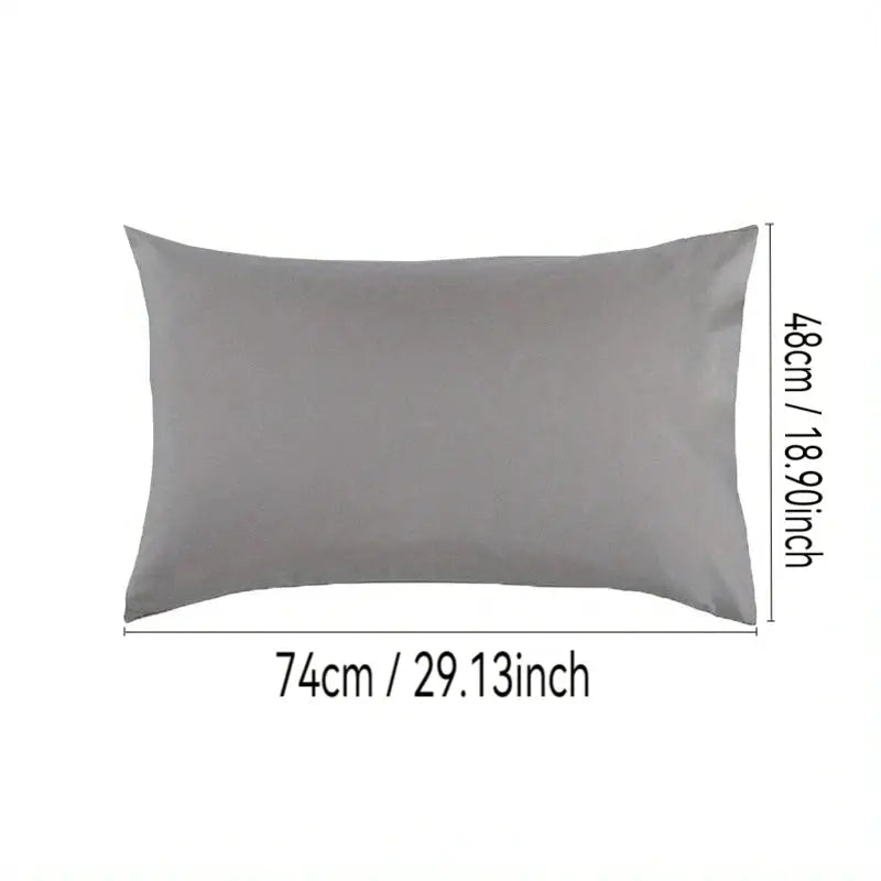 Color-block pillowcase by Simples Market, 1pc, 100% cotton brushed, gray, envelope closure