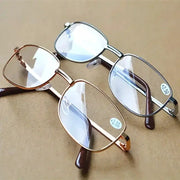 OptiVintage Metal Frame Square Reading Glasses Anti Fatigue High Definition Presbyopia Diopters 1.0 1.5 2.0 3.5 4.0