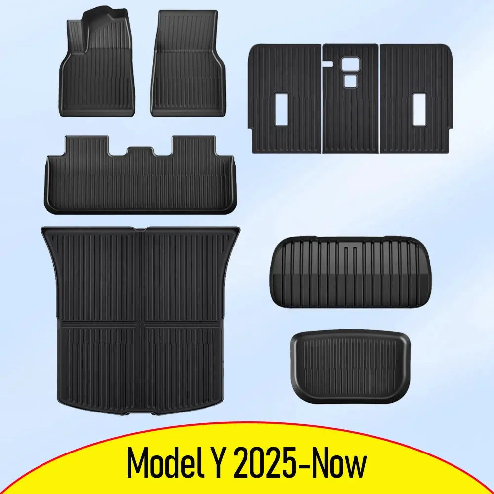 USVOTOV floor mat set for Tesla Model Y 2025–2026, black TPE mats with front, rear and cargo liner mats, Simples Market
