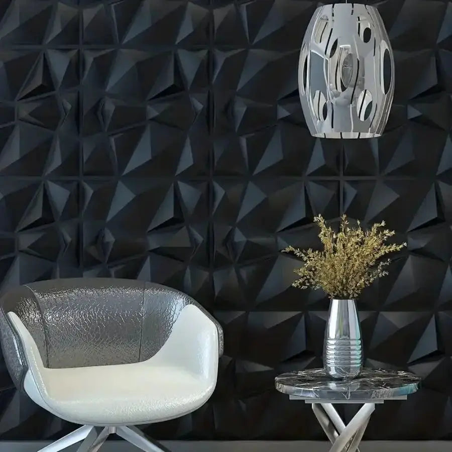 12pcs/20pcs Simples Market 3D textured wall panels, dark gray, 30cm x 30cm, for indoor wall decoration.