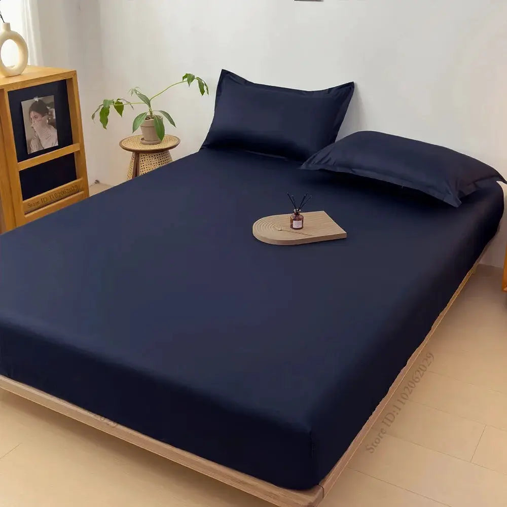 Simples Market waterproof fitted mattress sheet, navy blue, full/queen size