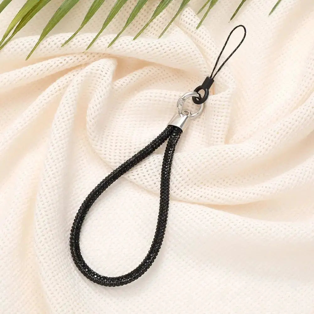 Glitter Rhinestone Phone Lanyard With Crystal Wrist Strap Keychain Anti Lost Rope For Phone Or Keys