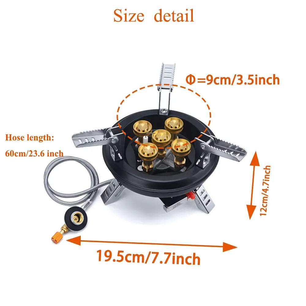 Camping Gas Stove High Pressure 16000W Hiking Burner with Piezo Ignition BRS201 Windshield Butane Stove for Travel