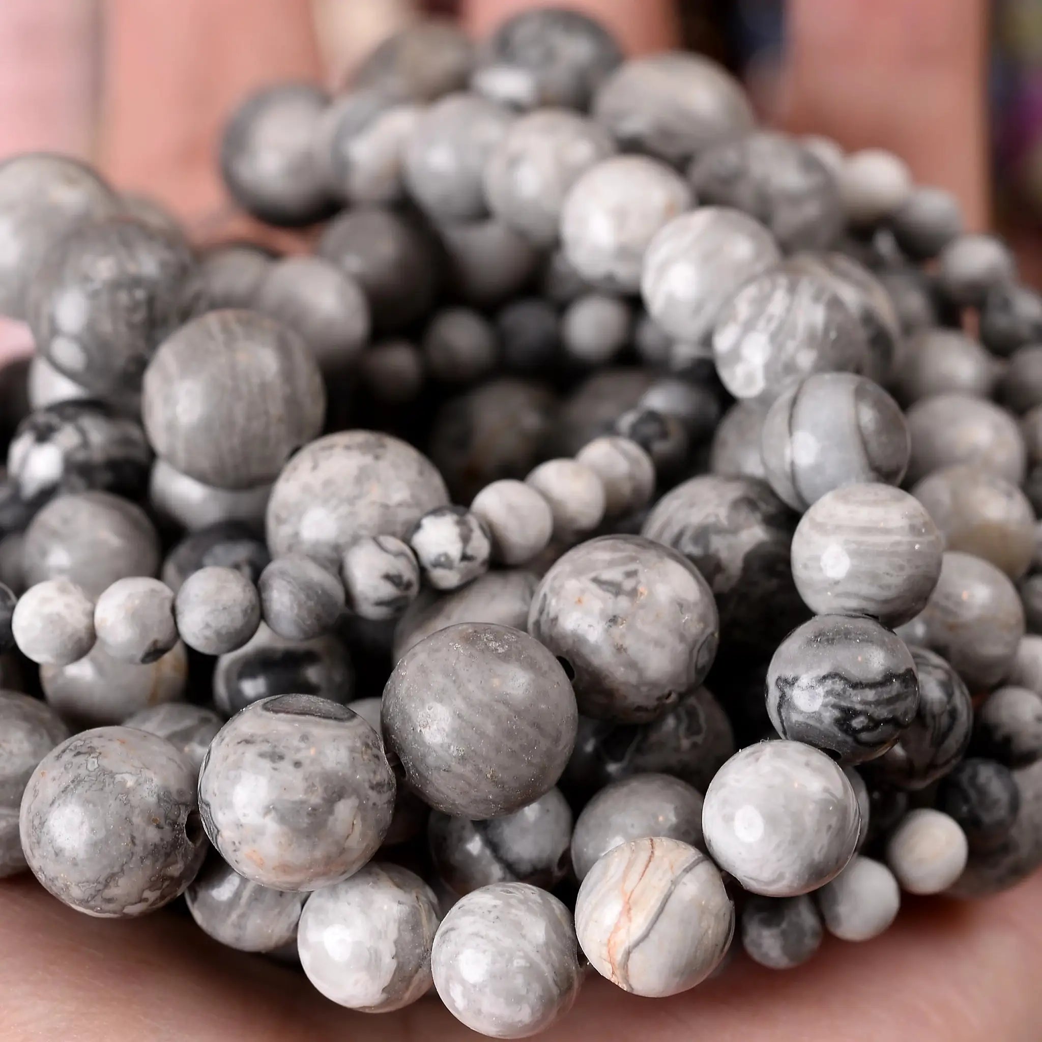 Natural Stone Beads Lava Jaspers Tiger Eye Quartz Agates Round Loose Beads 4 To 12mm For Jewelry Making DIY Bracelets