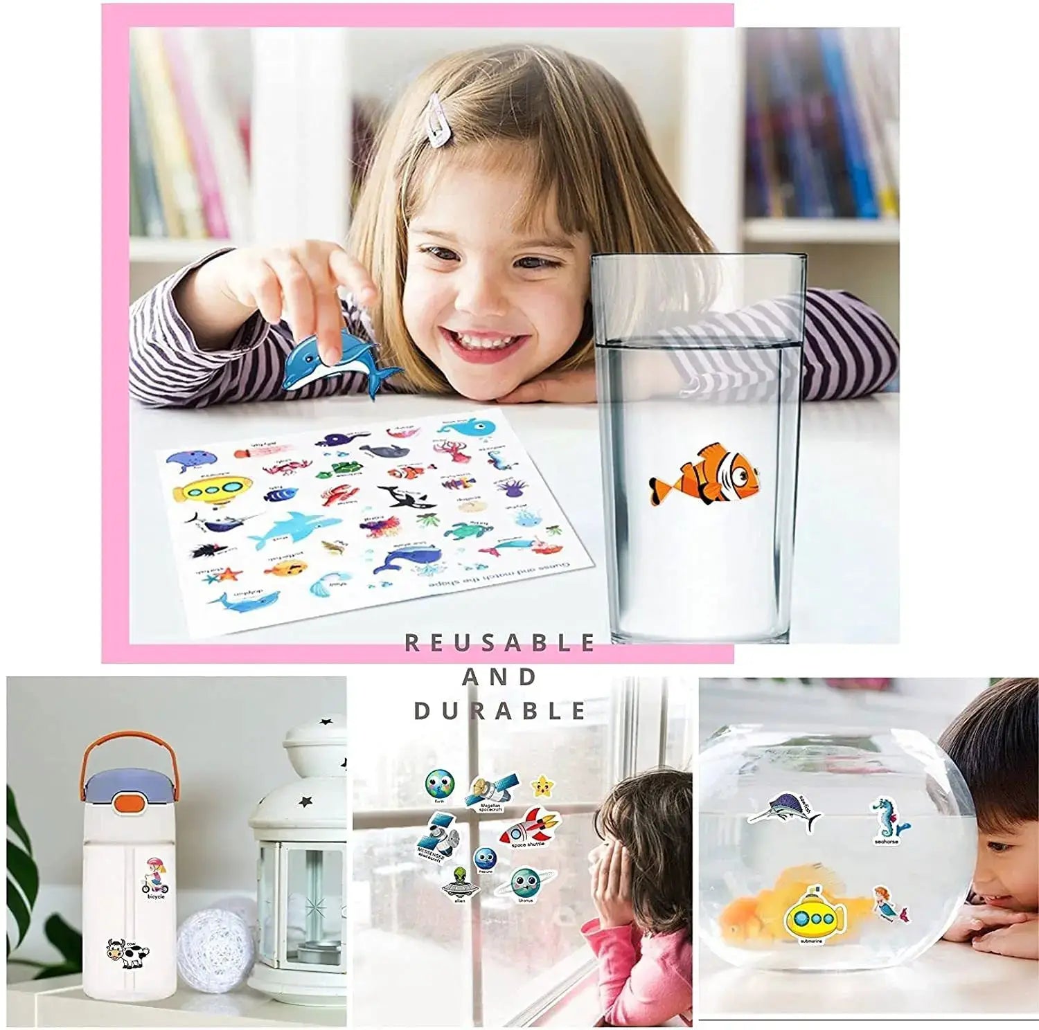 Reusable Scene Sticker Books For Kids Diy Puzzle Stickers Cartoon Animals Learning Cognition Toys Gift