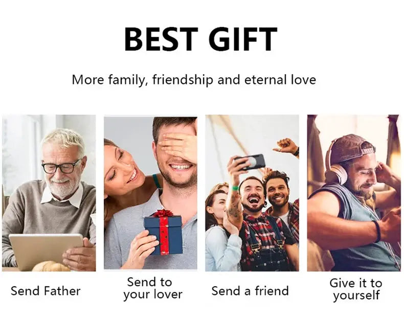 Men's wallet best gift collage with gift ideas: Send Father, Send to your lover, Send a friend, Give it to yourself