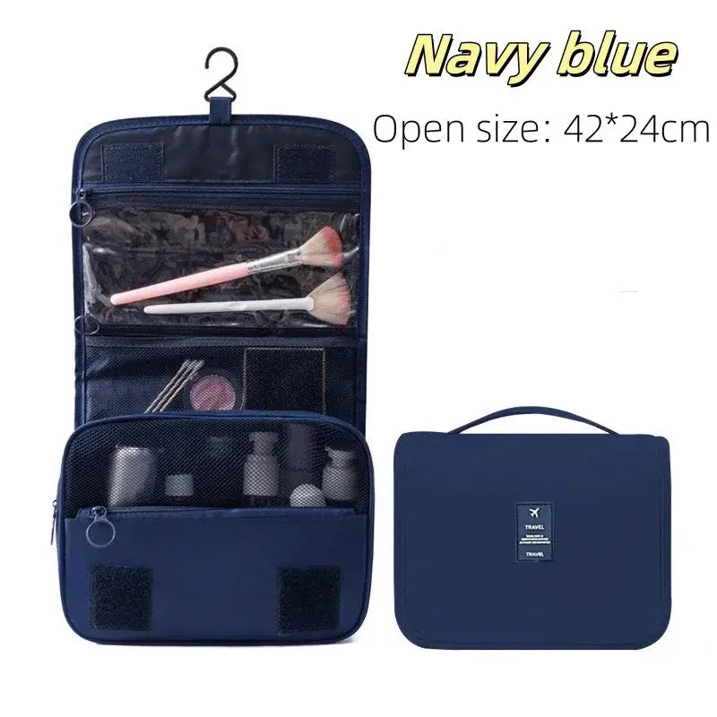 VoyagePro Waterproof Travel Makeup Bag Hanging Toiletries Organizer With Multiple Compartments For Easy Packing