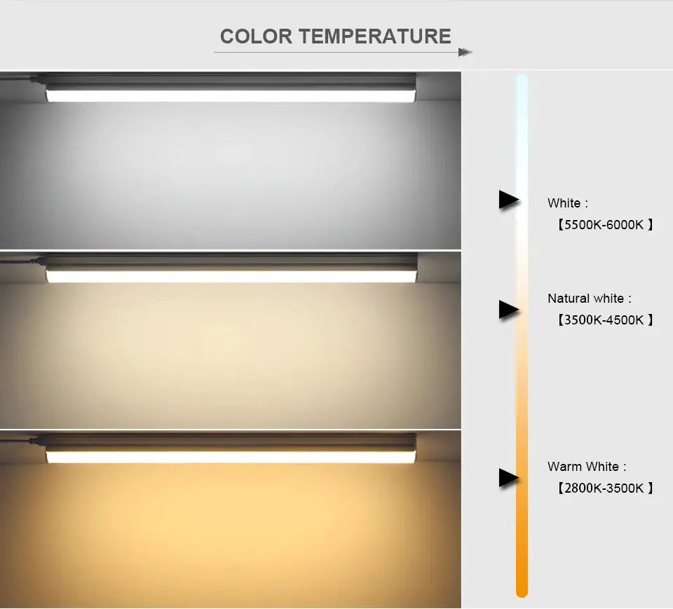 50cm LED T5 wall lamp set of 3 by Simples Market with screws, 220V, 15W, warm/natural/cool white.