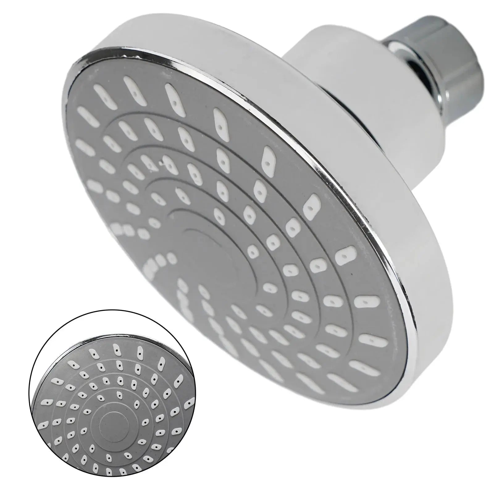 Adjustable rainfall shower head sprayer, chrome finish, wall-mounted by Simples Market