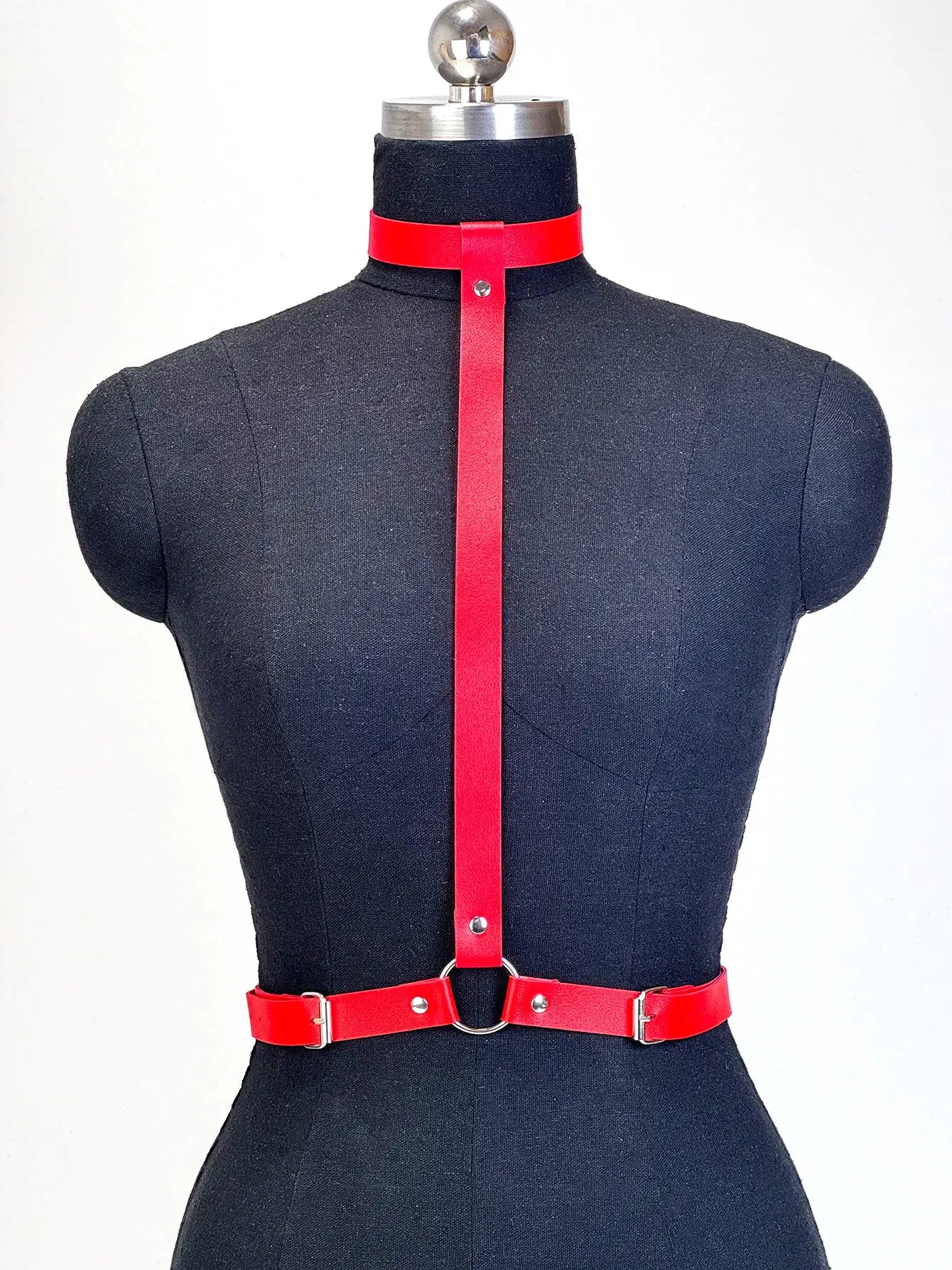 NoirPulse Synthetic Leather Harness Belt Chest Corset Garter Belt Gothic Punk Fetish Fashion Accessory
