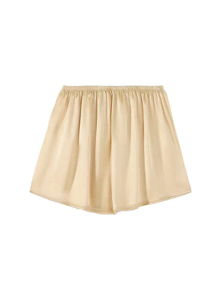 Silk shorts for women by Simples Market, SuyaDream, 100% real silk in ivory cream with elastic waist for home wear