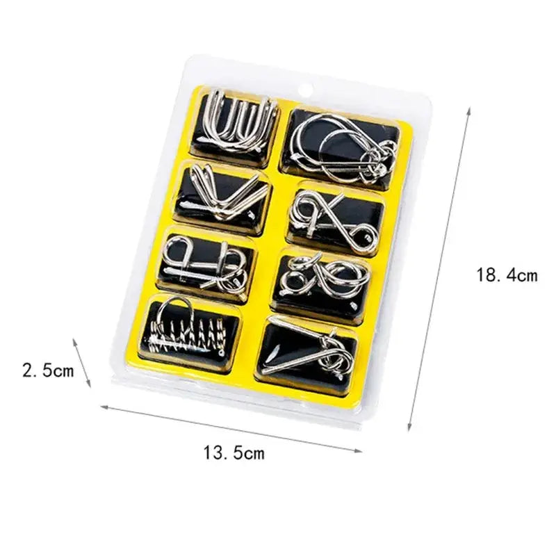 8 Pcs Metal Wire Puzzle Set For Adults IQ Logic Brain Teasers Focus Mind Training Montessori Challenging Puzzles