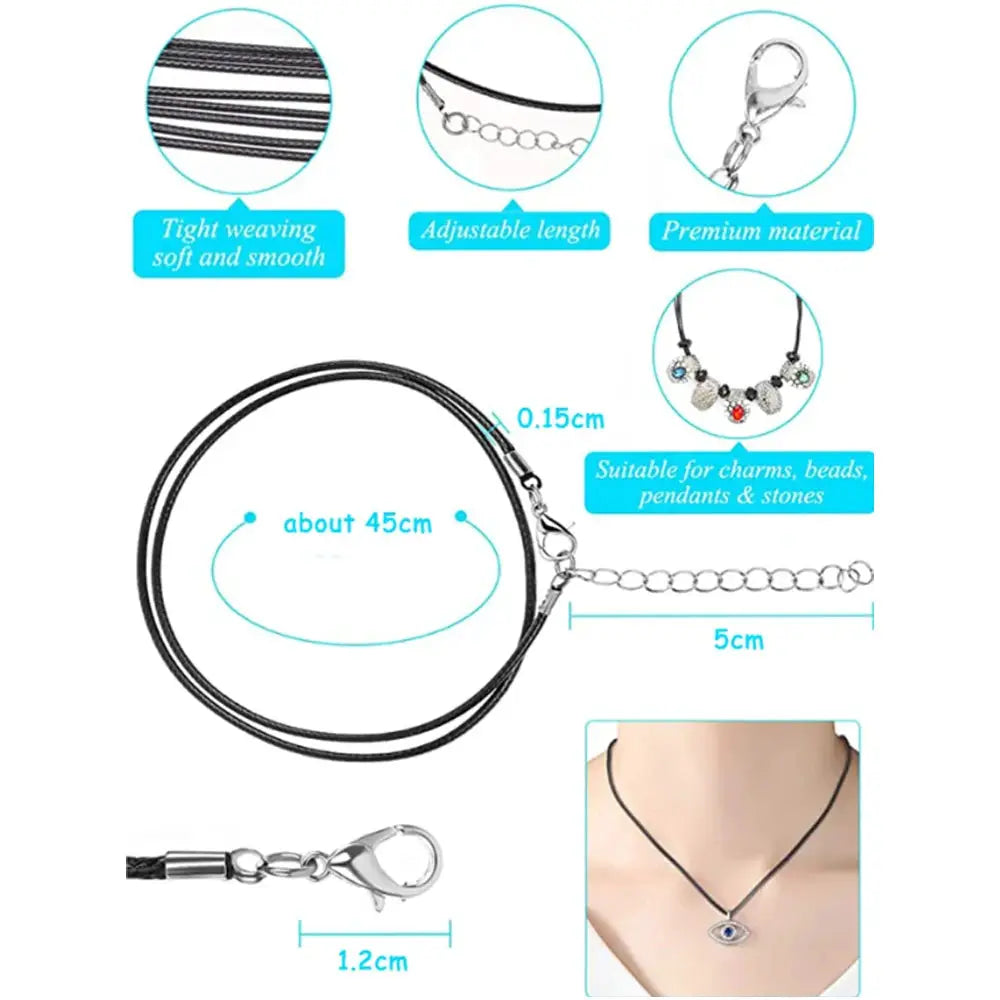 30Pcs Set 50cm Waxed Leather Rope Necklace Cord With Lobster Clasp Black Leather DIY Jewelry Lanyard