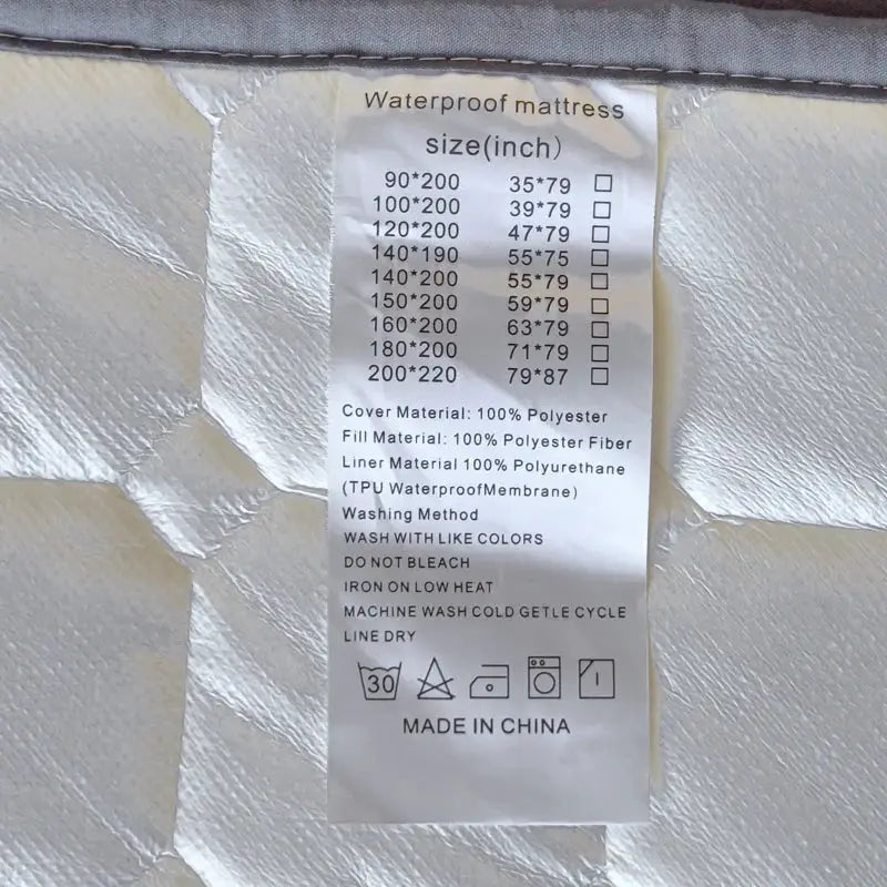 Waterproof quilted mattress protector cover; Simples Market, breathable TPU for single or double bed