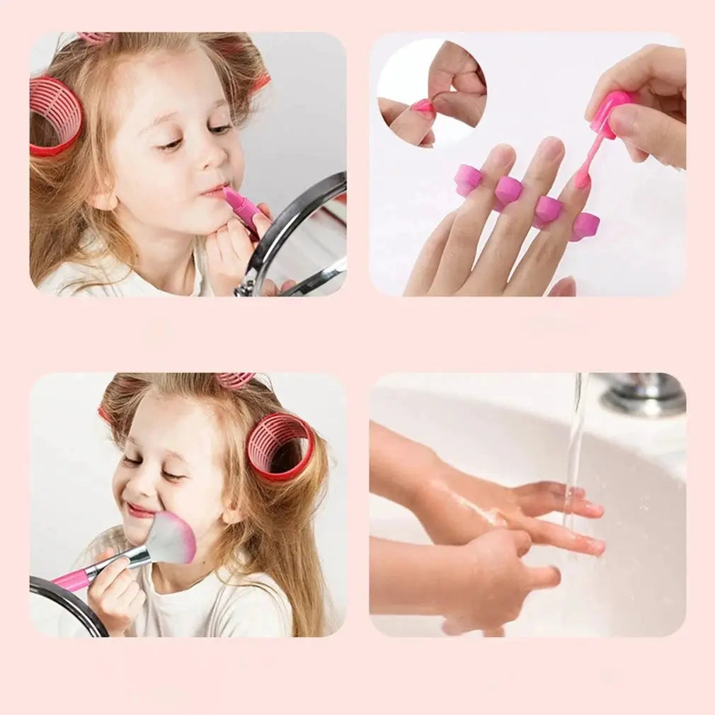 Kids Princess Makeup Set Pretend Play Box Non Toxic Safe Cosmetic Kit With Lipstick And Eyeshadow For Girls