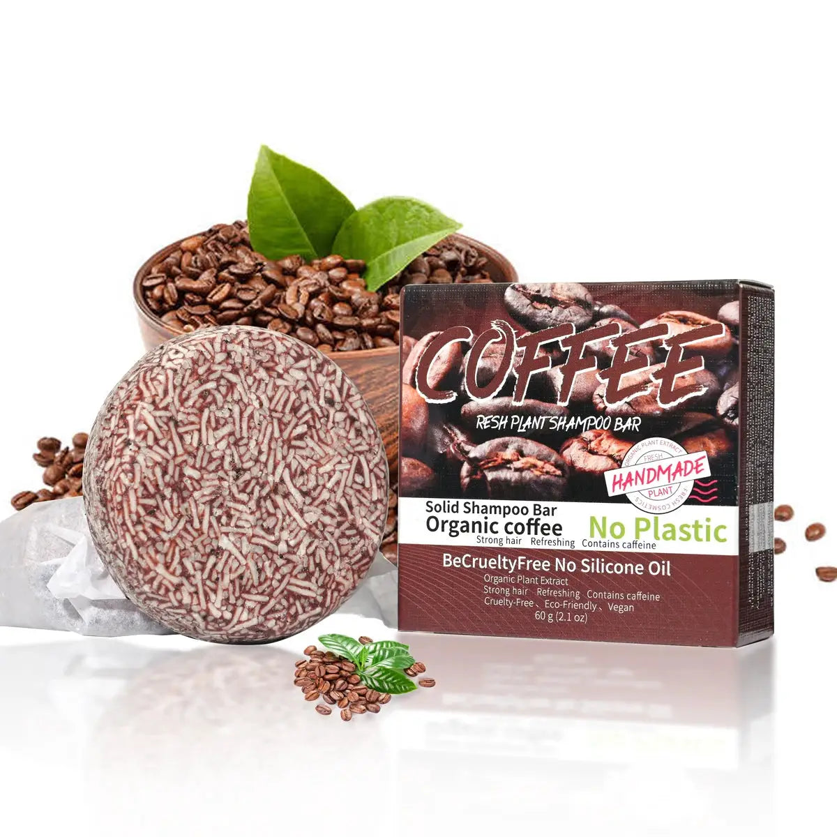 Coffee Flavored Handmade Solid Shampoo Bar For Men Oil Control And Dandruff Removal With Hair Essential Oils