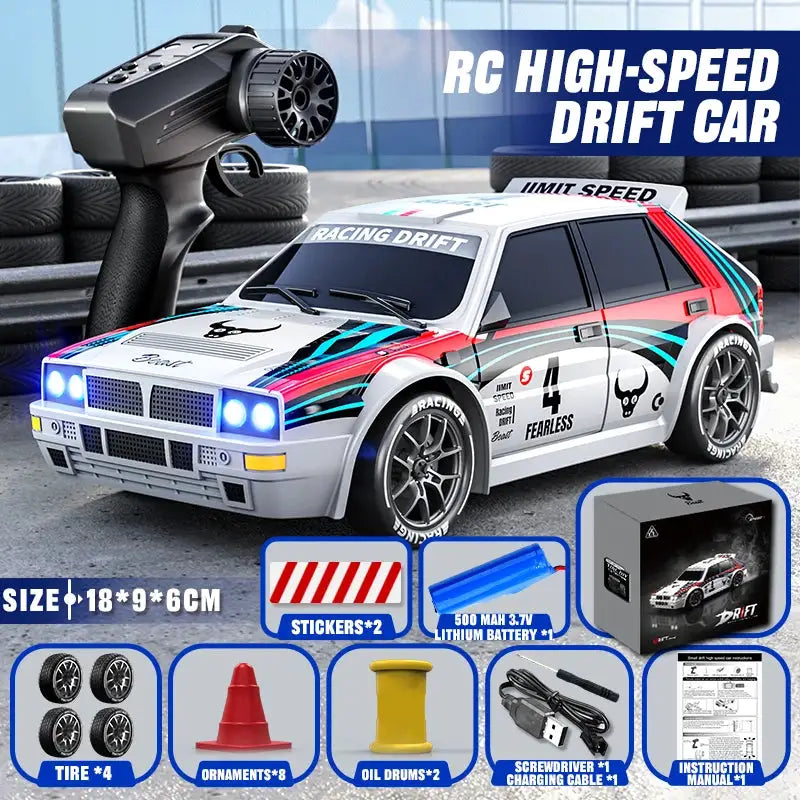 2025 4WD RC Car 1 24 Scale Drift Vehicle With Two Speed Settings LED Lights Rechargeable SG204