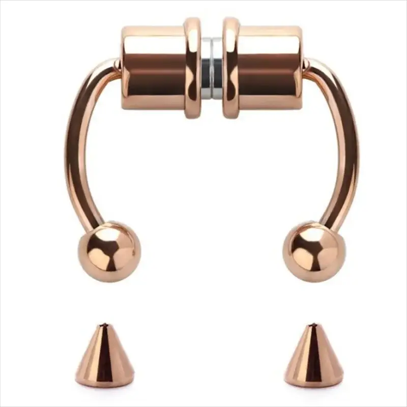 Magnetic Horseshoe Nose Rings 316L Stainless Steel Faux Septum Clip On Hoop Piercing Gift For Women