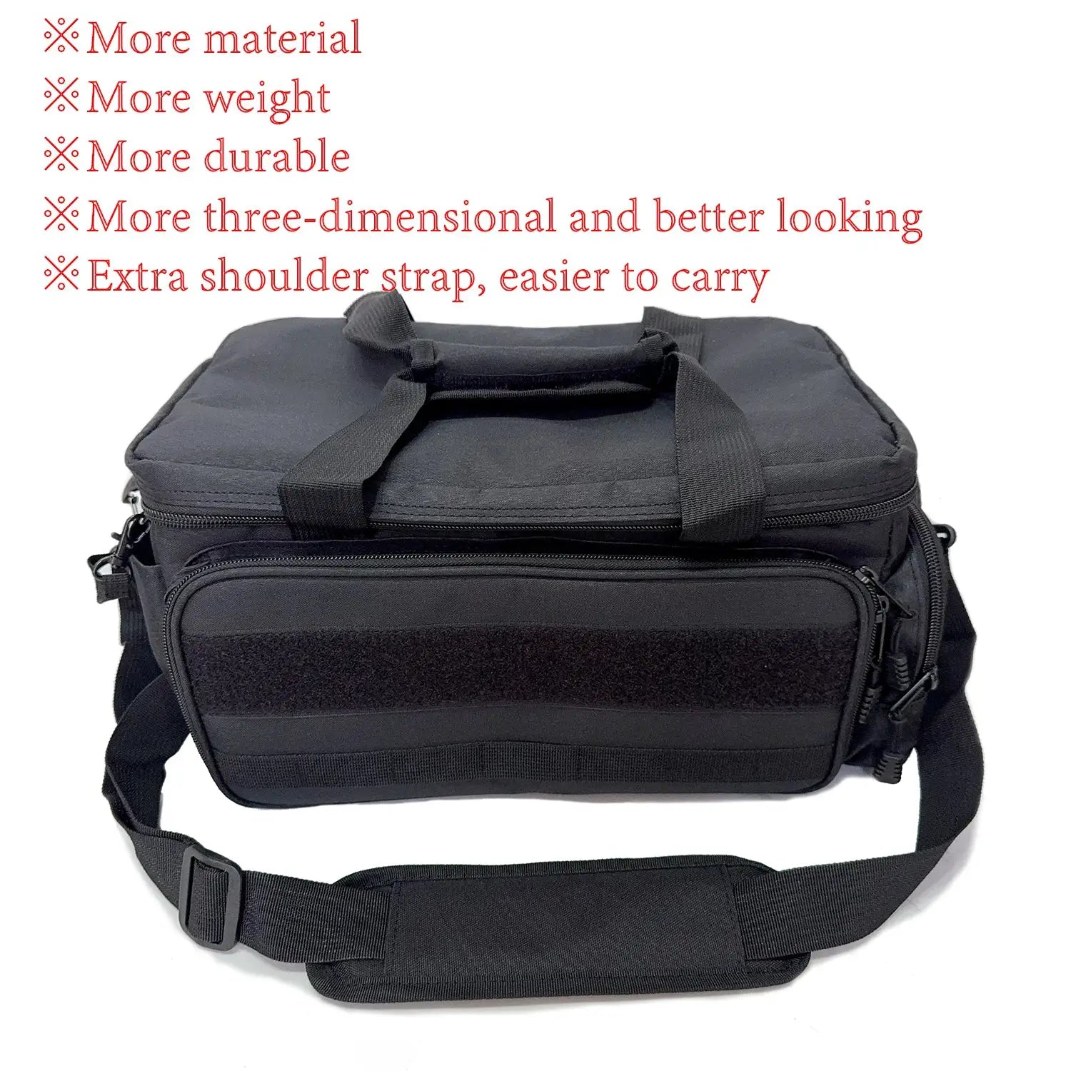 Toolkit bag, black nylon with shoulder strap, featuring multiple zip pockets.