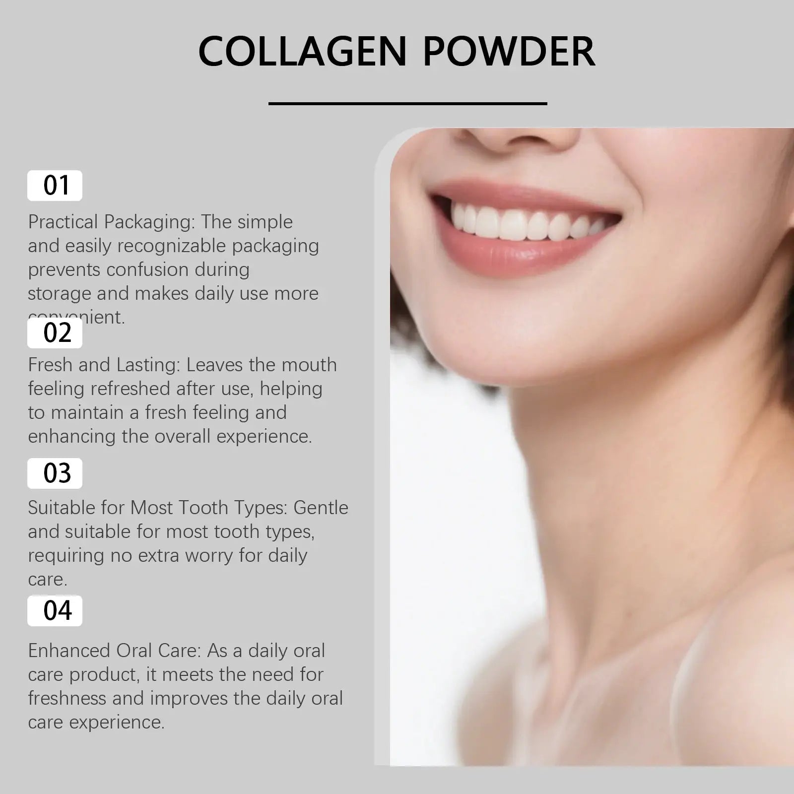 Collagen Whitening Tooth Powder by Simples Market, a dental oral-care product for brushing teeth and fresh breath