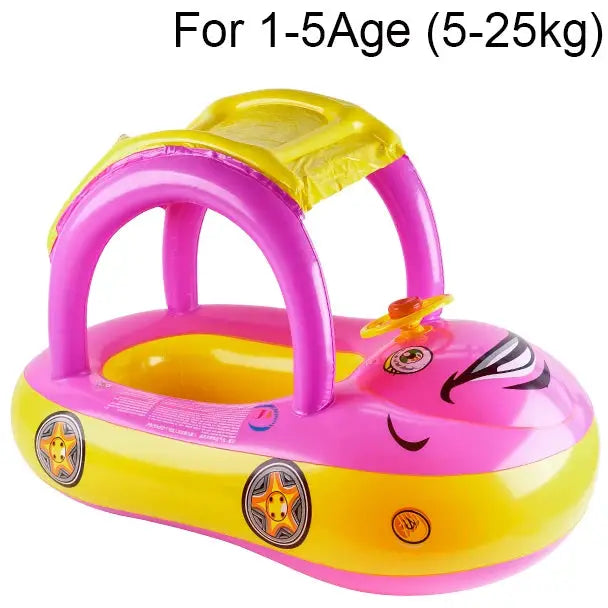 Car Shaped Toddler Pool Float For Kids Age 4 To 6 Bright Beach Toy Swim Ring Safe Durable