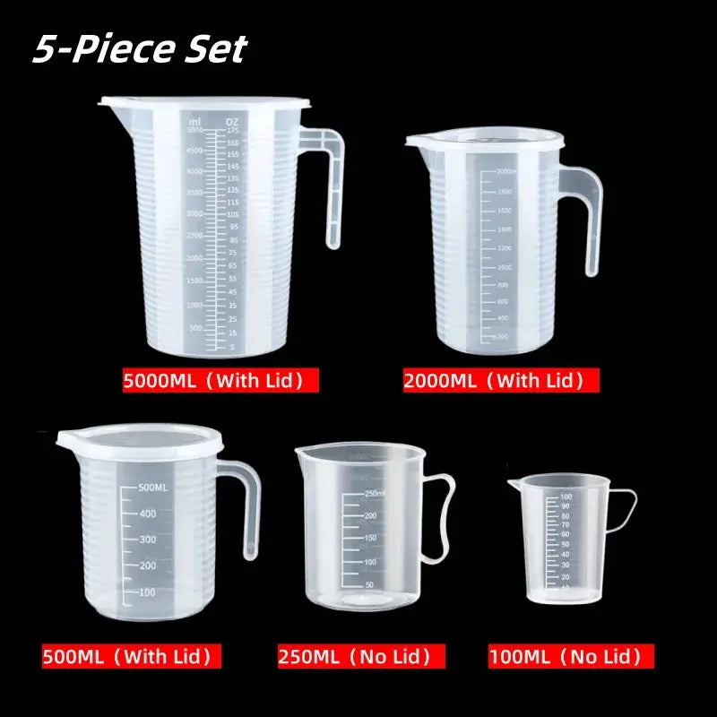 100 To 5000ml Thickened Plastic Measuring Cup With Clear Scale Food Grade Beaker For Kitchen And Lab Use