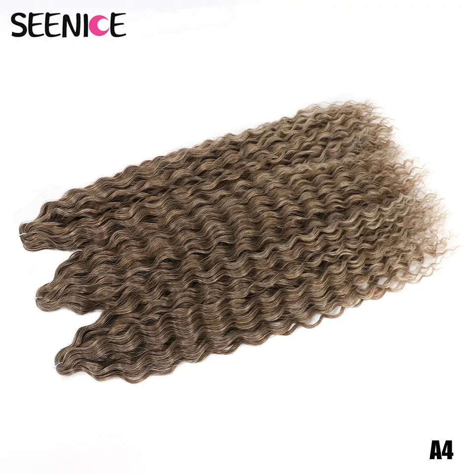 Ariel Curl Water Wave Twist Crochet Hair extensions in ombre blonde, synthetic crochet braids
