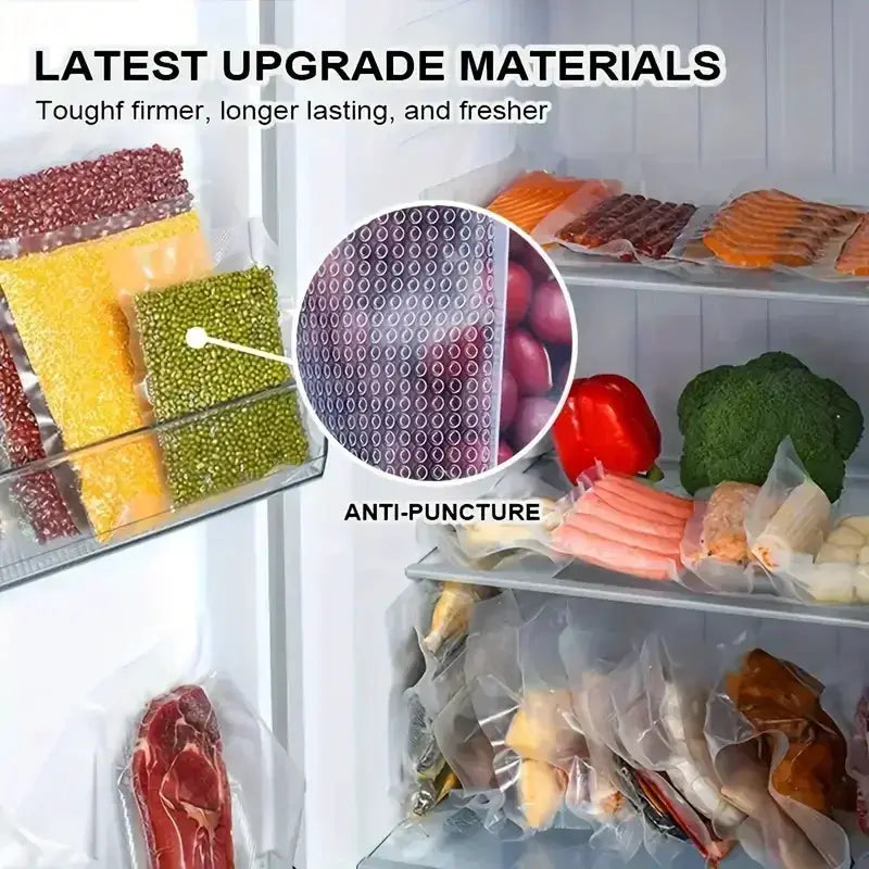 50 Pack Vacuum Sealer Bags Airtight Transparent Food Storage Bags For Meat Fruits And Vegetables