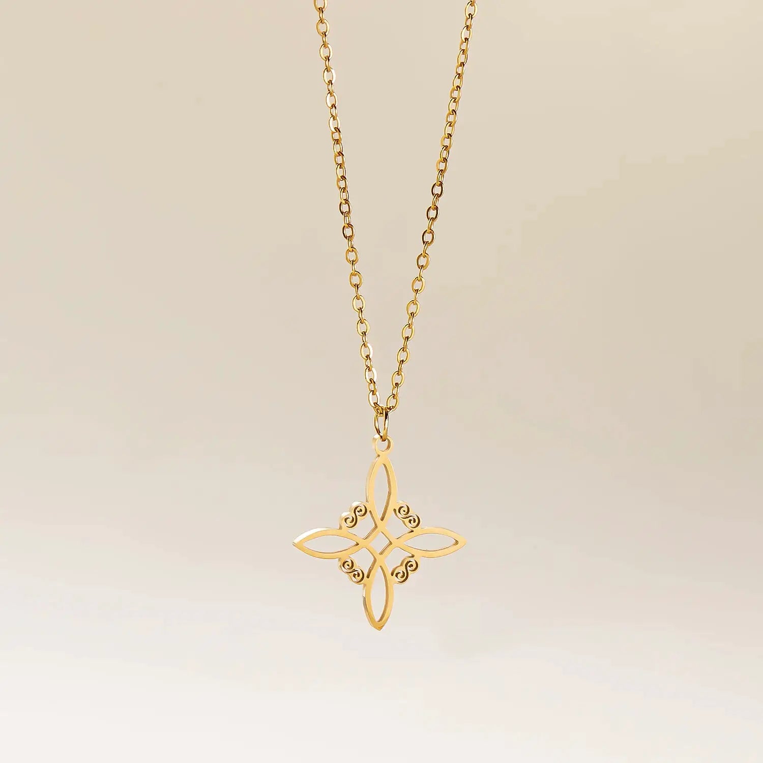 Skyrim Wicca Witchcraft Witch Knot Necklace Stainless Steel Pendant For Women Jewelry