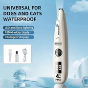 Pet Dog Electric Groomer Trimmer With LED Light Waterproof And Low Noise For Face Feet Ears Paws Cat Dog Shaver