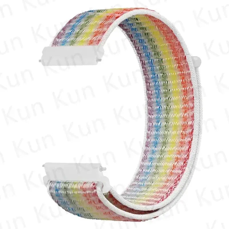 Nylon loop rainbow watch strap for Redmi Watch 5 Active/Lite and Xiaomi Watch S4, 20–22mm