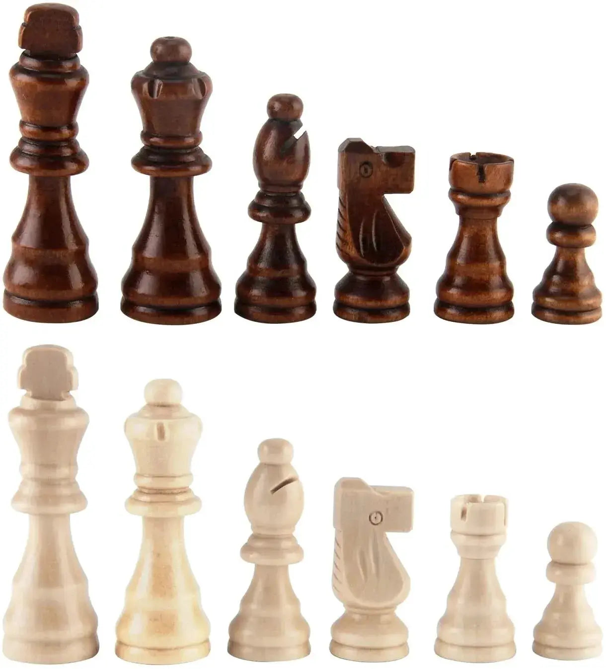 32 Pieces Wooden Chess Set Staunton Style Tournament Chessmen 8cm King Height No Board