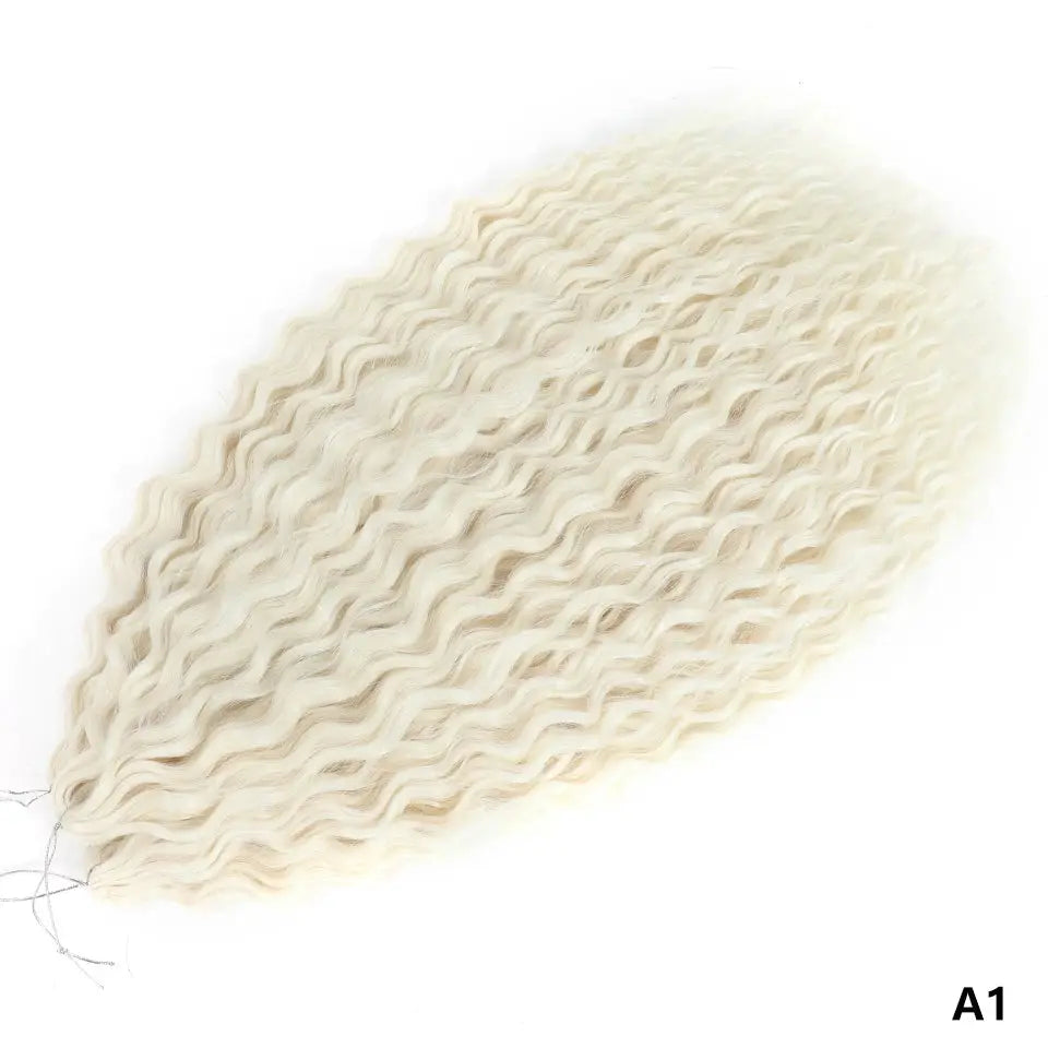 Ariel Curls water-wave crochet hair bundle, synthetic afro curls with ombre blonde