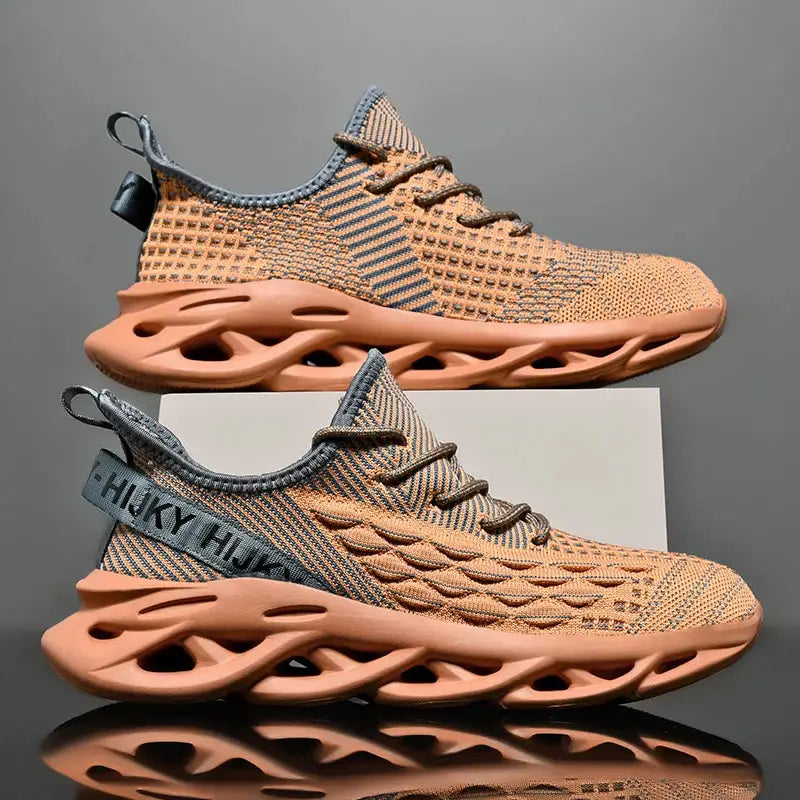 Mens Casual Sneakers Breathable Flyknit Upper Running Shoes Luxury Trainers For Everyday Wear