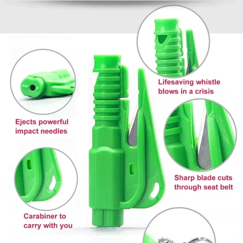 Safety Hammer With Rescue Whistle 2 In 1 Car Escape Tool Window Breaker And Seatbelt Cutter Compact Emergency Tool