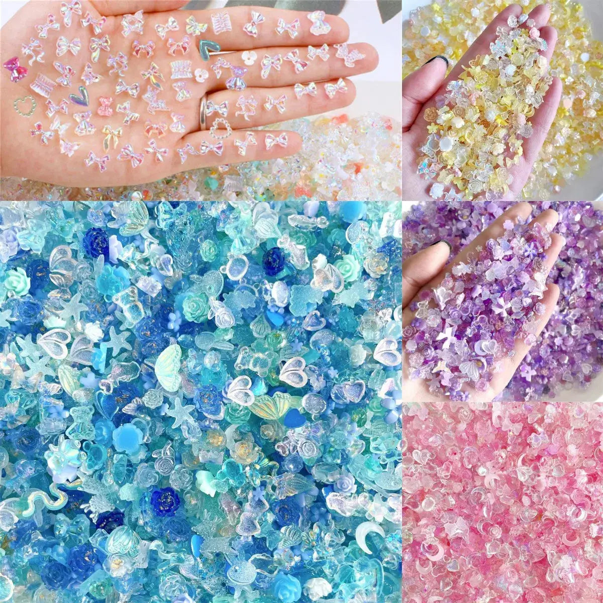 50pcs 3D Colorful Kawaii Resin Nail Art Rhinestones and Charms Exquisite Acrylic Jewelry for DIY Nail Decorations